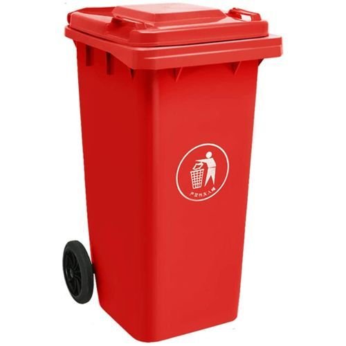 Outdoor 240L Plastic Waste Bin- Heavy Duty - Red