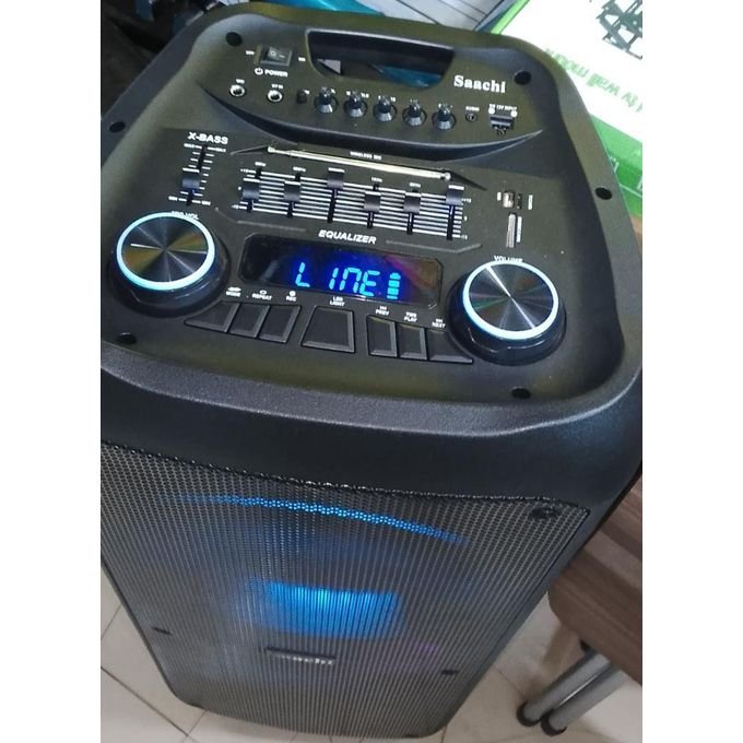 Saachi High Power Dual Rechargeable Amplified Wireless With LED Lights Speaker Wireless Connectivity/ Bass sound -Black