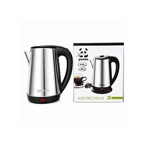 Panda 2L Electric Kettle Stainless Steel – Fast Boil, Black & Silver