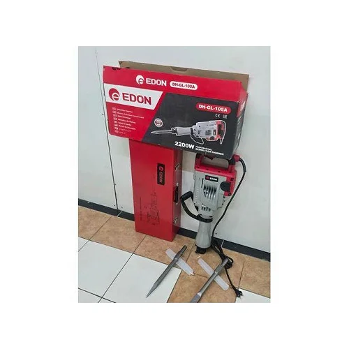 Edon Commercial 2200W Demolition Jack Hammer With Point &amp; Chisel Bits &amp; Case Electric Demolition Construction Concrete Breaker Punch Drill