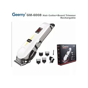 Geemy Cordless Rechargeable Hair Clipper Beard Trimmer & Shaver – White & Black