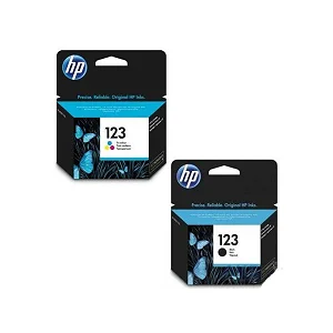 Pack of HP 123 Original Ink Cartridges – Tri-Color & Black