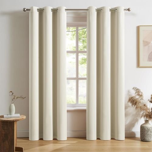 2 Pcs Curtain pieces 2 by 1.5m & 3m White Net - Brown (