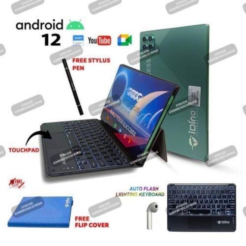 Idino Notebook Android Tablet PC, 8GB RAM, 512GB Storage Android Tablet with Keyboard