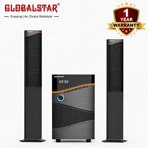 Globalstar GS-906 2.1CH Multimedia Subwoofer Home Audio System – Bluetooth, USB, SD Card & FM Radio