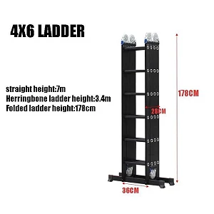 4×6 Multi-Purpose Aluminum Folding Ladder – Portable Foldable Ladder