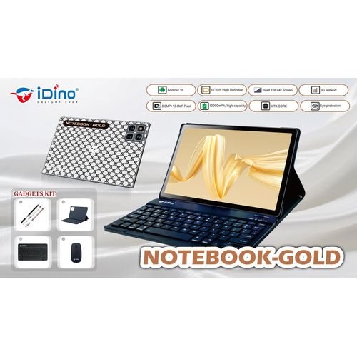 Idino Notebook Android Tablet PC, 8GB RAM, 512GB Storage Android Tablet with Keyboard