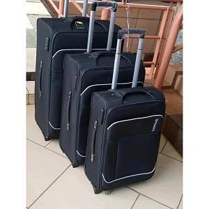 3 In 1 Luggage Travel Fabric Suitcase-Black