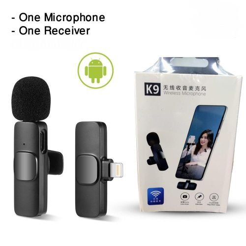 Original K9 Professional Microphone Wireless Lavalier Microphone For Android Type C & IPhone.