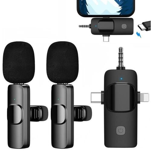Double Wireless Lavalier Microphone For iPhone/Android Phone/Laptop/Camera