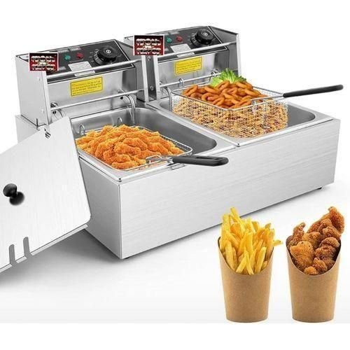 Nima 12L Electric Double Deep Fryer - Silver