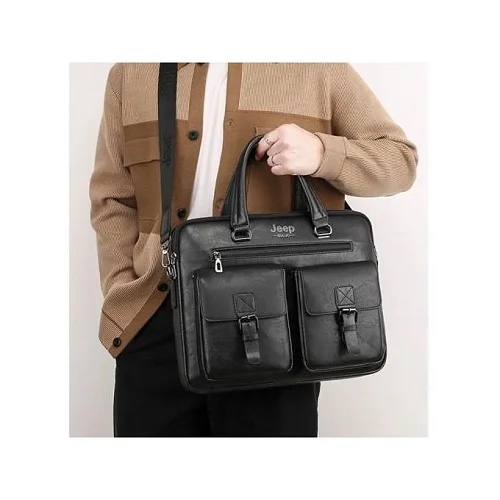 Men's Leather Laptop Briefcase &amp; Office Shoulder Bag