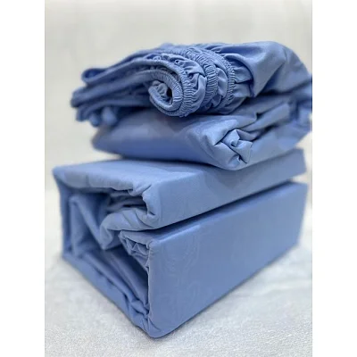 6x6 4-Piece Fitted Bedsheet Set – 1 Fitted Sheet, 1 Flat Sheet &amp; 2 Pillow Cases - Blue