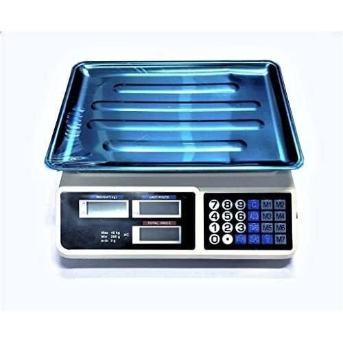 40kg Price Computing Weighing Scale For Butchery Kitchen Shop - Multicolour
