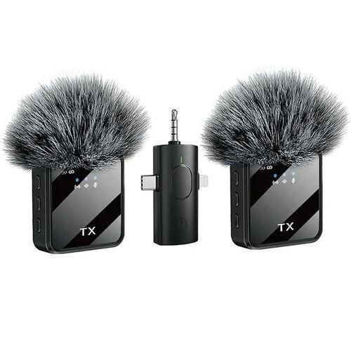 3-in-1 Wireless Microphone 2 Mics, 1 Receiver, Rechargeable Mic Set Ideal for Content Creators