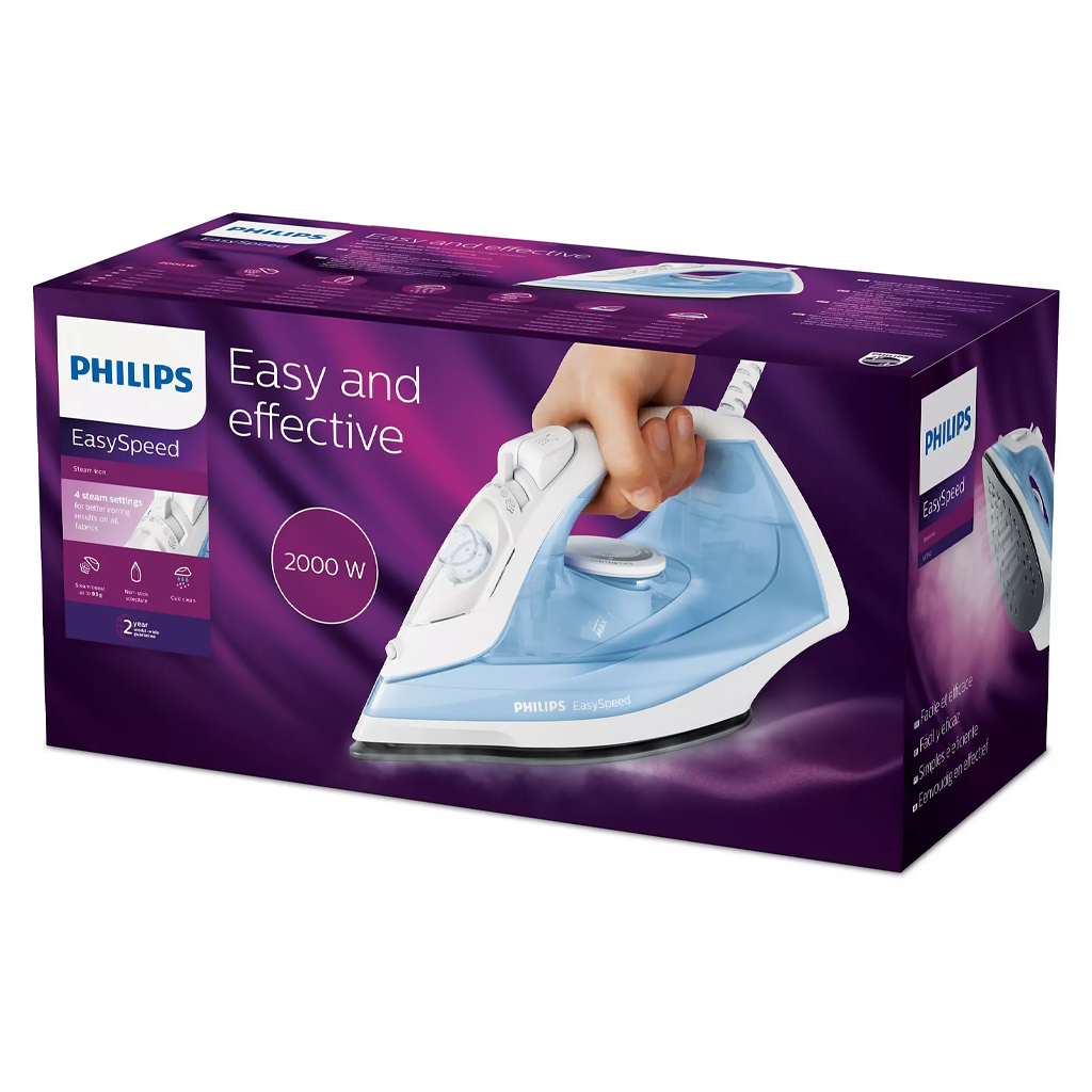 Philips Speed Steam Iron - 2000W-Blue