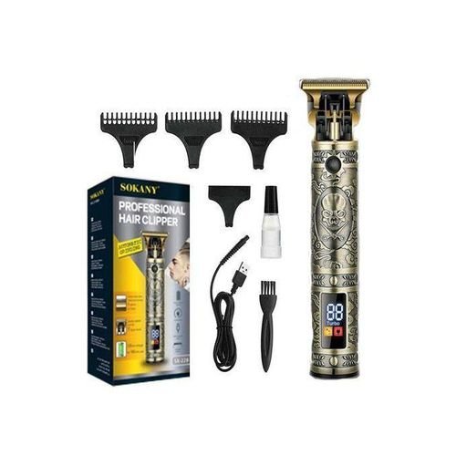 Sokany Rechargeable Hair Clipper Led Display - Gold