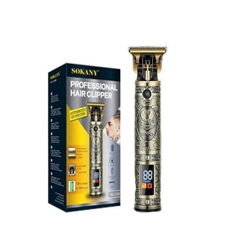 Sokany Rechargeable Hair Clipper Led Display - Gold