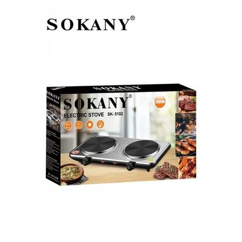 Sokany Electric Solid Hotplate with 5 Temperature Settings - Silver