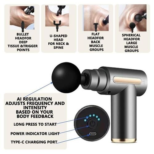 Bodyy Massage Gun + 4 interchangeable head covers