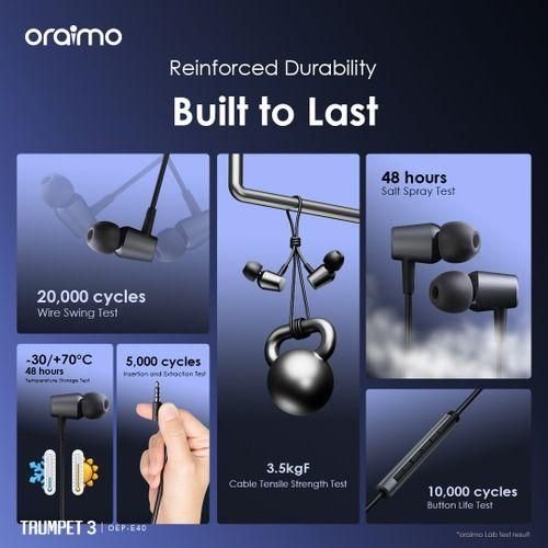 Oraimo Trumpet 3 HIFI Audio In-Ear Headphones High-quality Sound