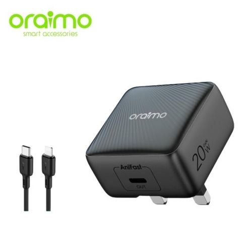 Oraimo 20W Fast Charger Kit with Type-C to Type-C Cable - Black