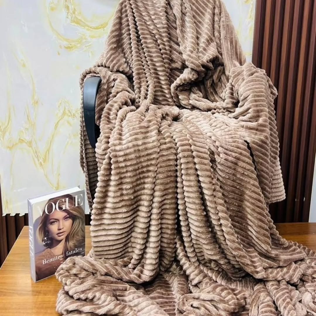 5*6 Soft warm  Fleece Blanket -  coffee brown
