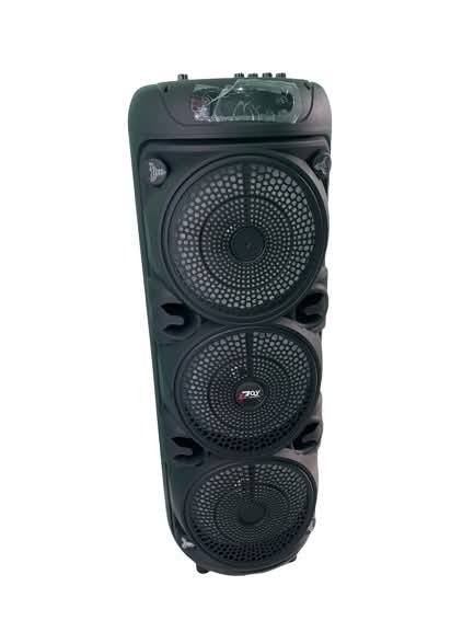 portable Bluetooth party speaker with microphone, built-in DJ lighting