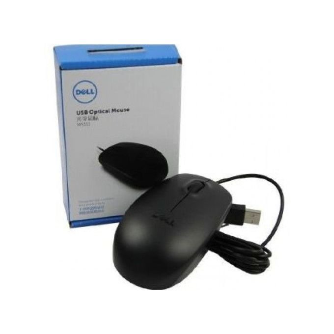 DELL USB Wired 3-Button Optical Mouse - Black
