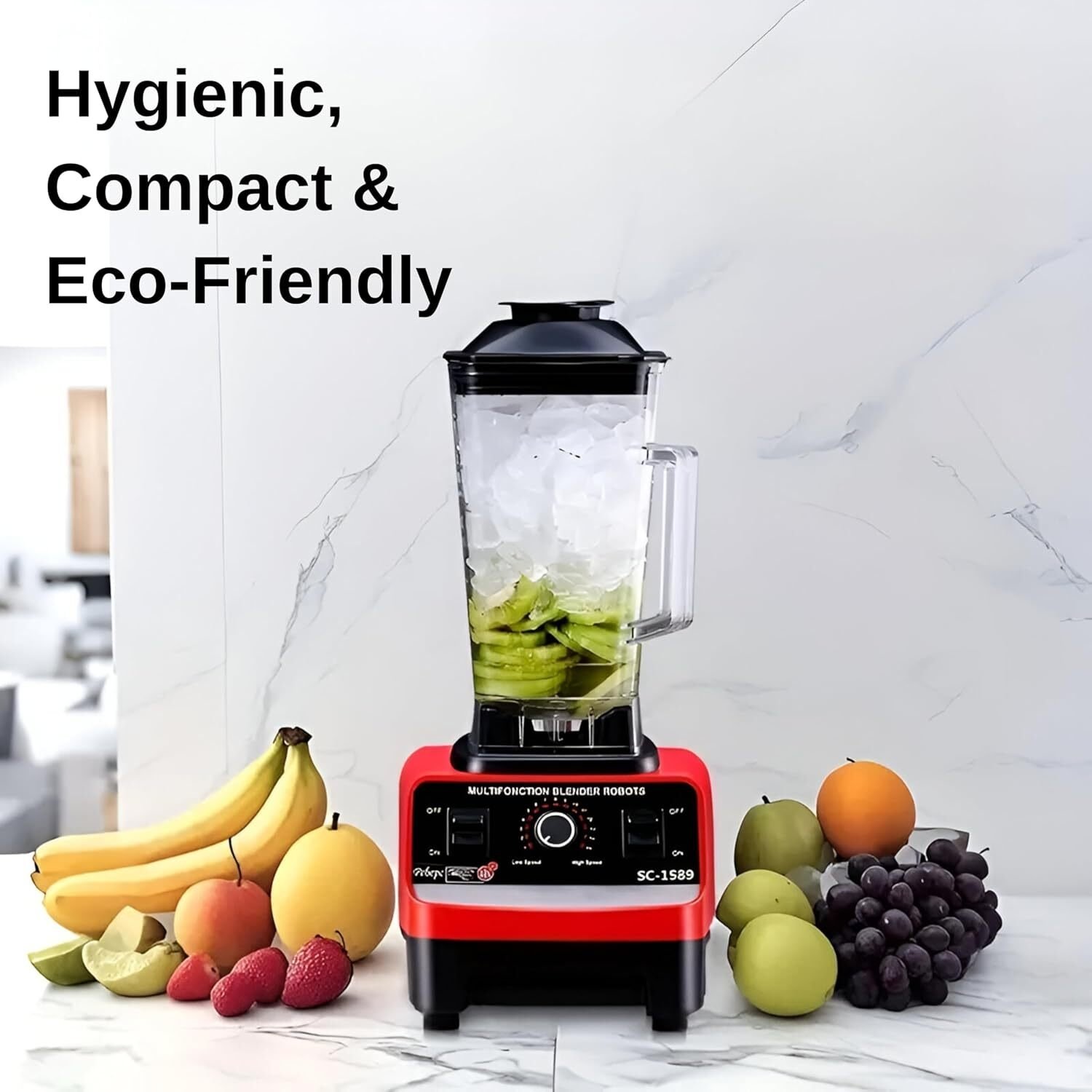 SILVER CREST  Commercial Blender For Heavy Duty Works & Business - 4500W - Red/Black