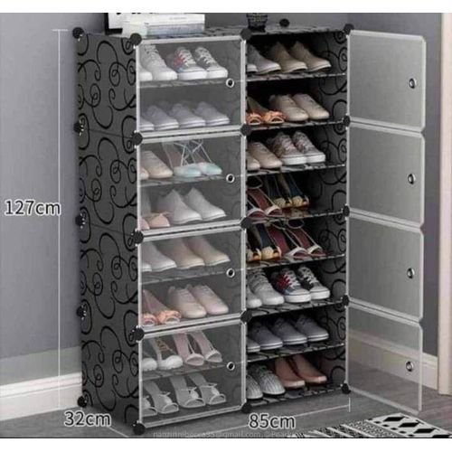 32 Pairs Of Plastic Strong Shoe Cabinet Or Rack With Dust Cover