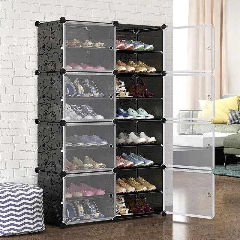 32 Pairs Of Plastic Strong Shoe Cabinet Or Rack With Dust Cover