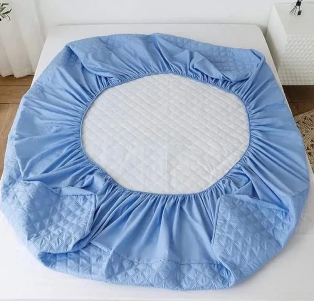 6*6 Quilted Water Proof Mattress Protector- Blue