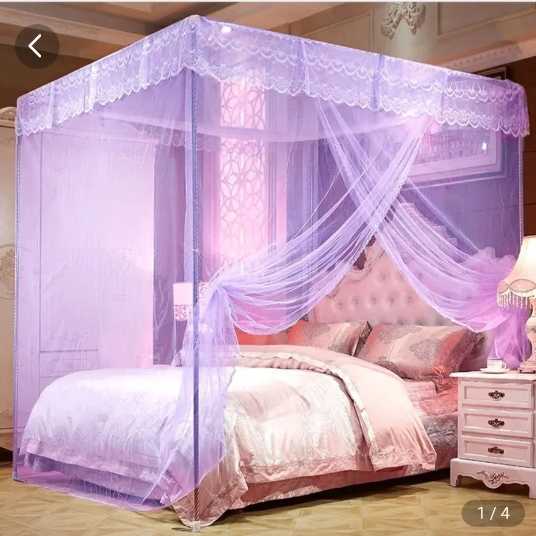 5x6 Mosquito Net With Stands - purple
