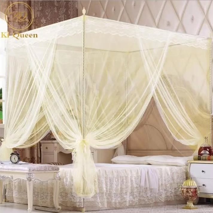 4x6 Mosquito net With 4 Stands - Cream