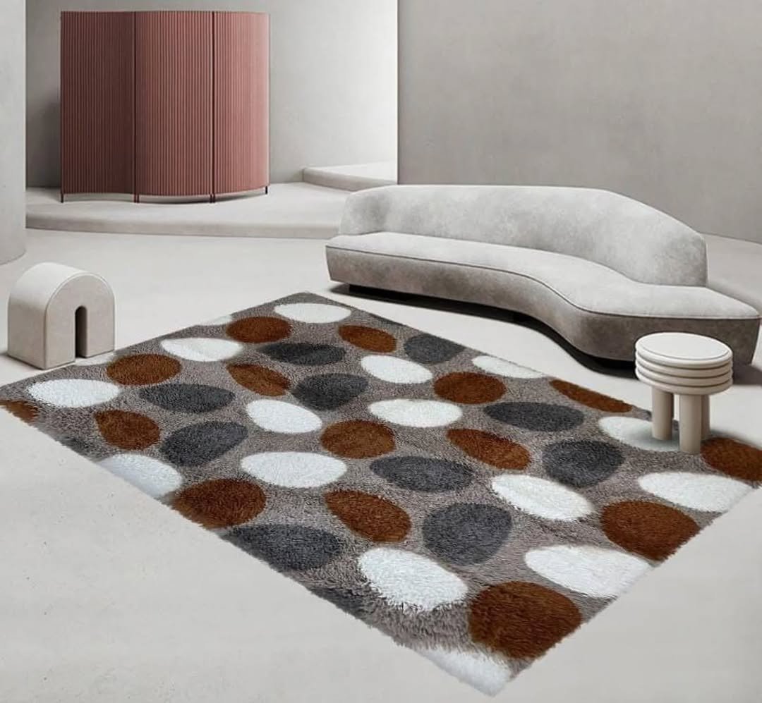 1.5M X2M FLUFFY CARPET - multi colour