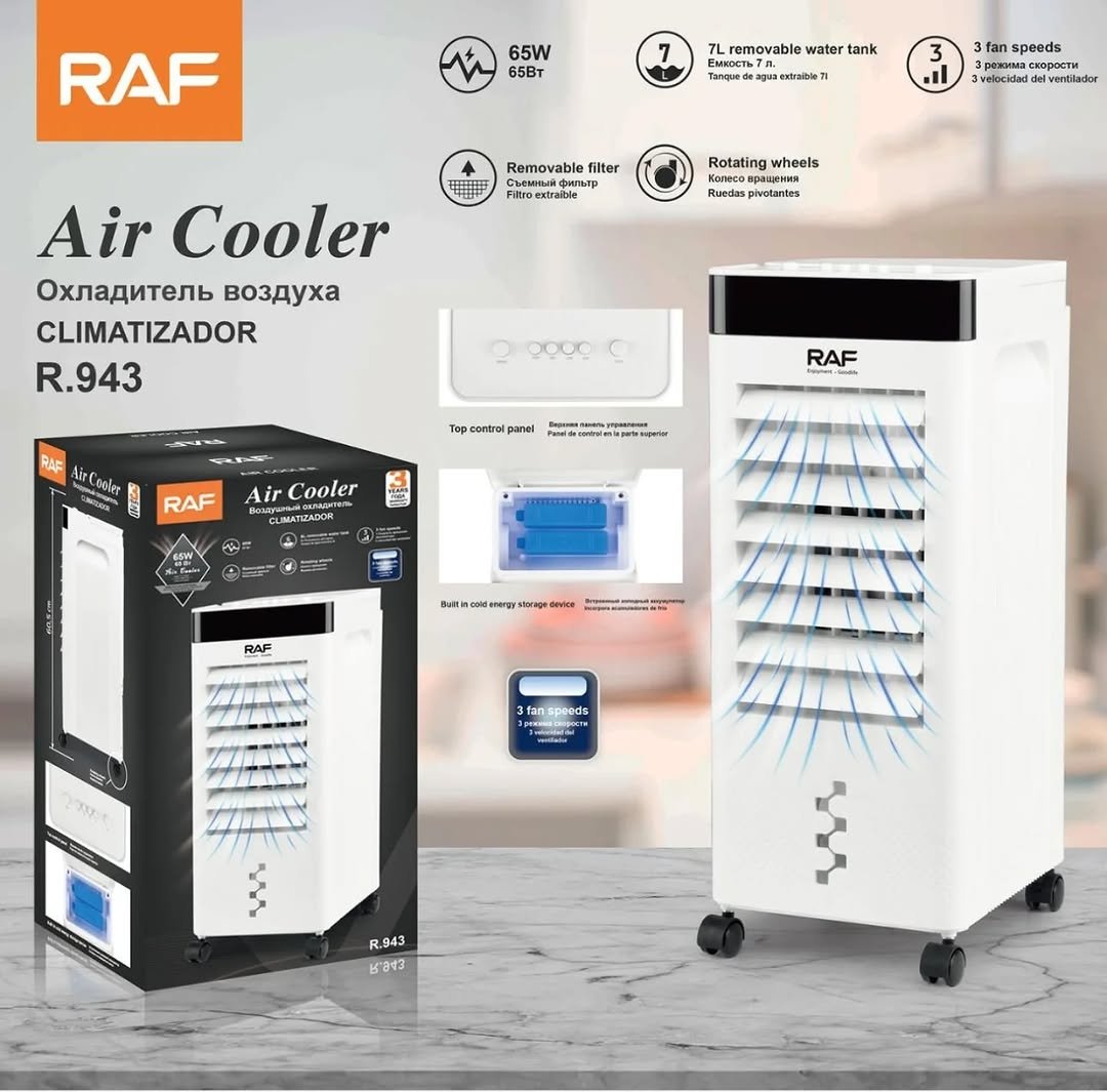 RAF Electric Air Cooler Machine Electric Portable Office Air Conditioner - White