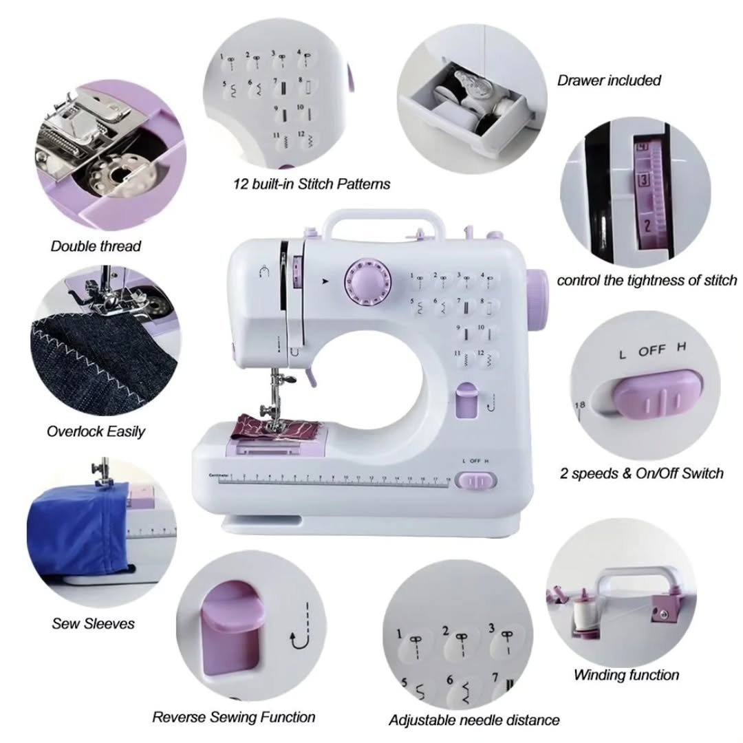 Portable mini electric sewing machine