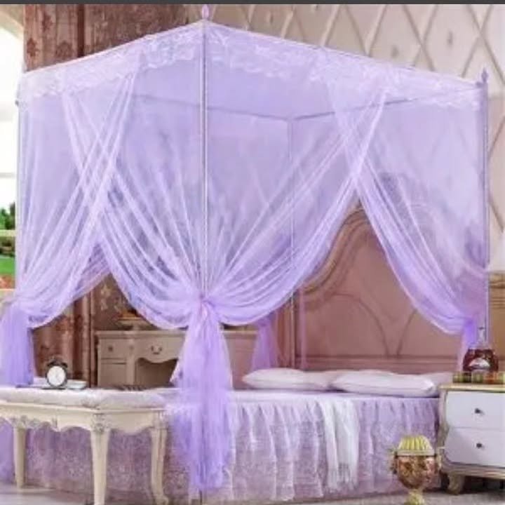 4x6 4 Stand Pole Mosquito Net - Purple