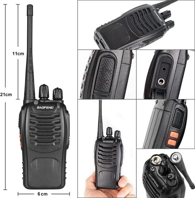 Baofeng Walkie Talkie Radio Call BF-888S Two-Way Pair Of Two - Black