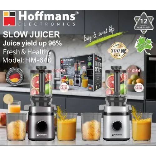 Hoffmans HM-640 Slow Juicer Cold Press Juice Extractor 300W – Black