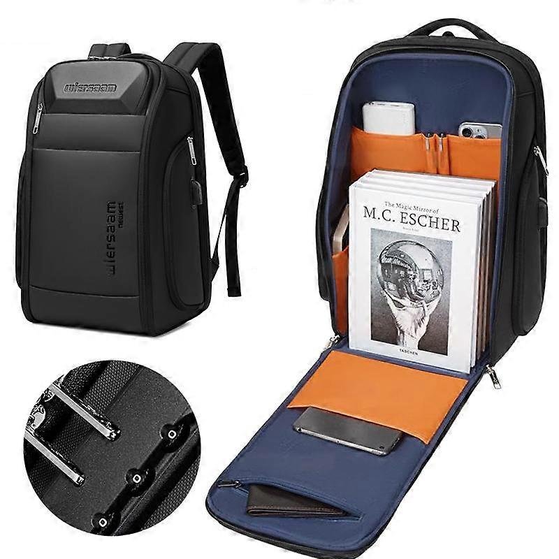 Wiersoon High Quality Laptop Bag Backpack Black Antitheft Backpack