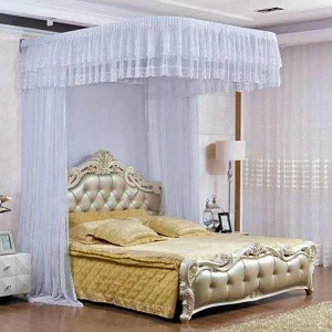 5x6 Luxury Wall-Mounted Canopy Mosquito Net – White