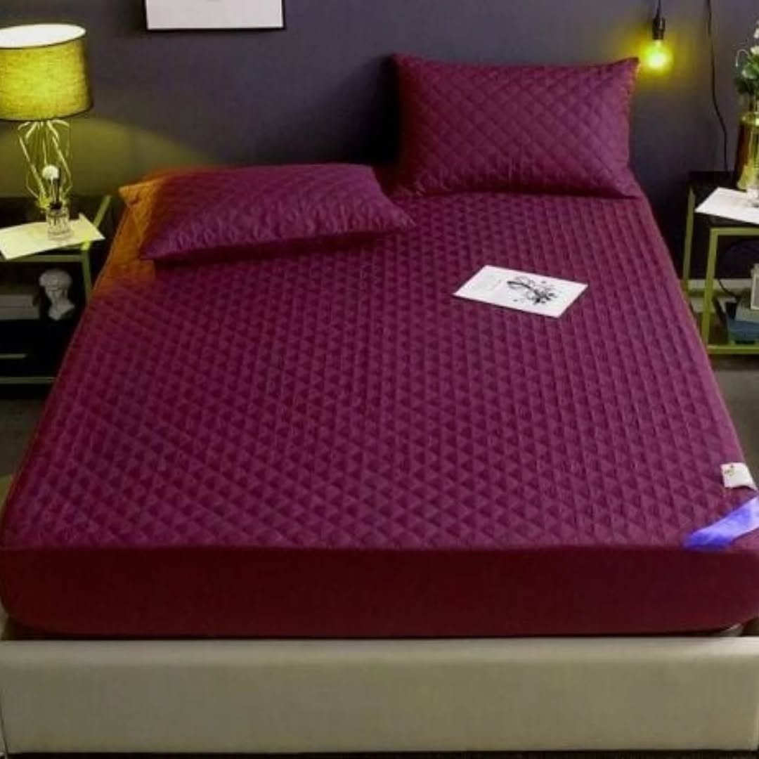 6*6 Quilted Water Proof Mattress Protector- Maroon