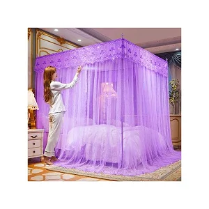 6x6 4-Stand Palace Mosquito Net – Purple
