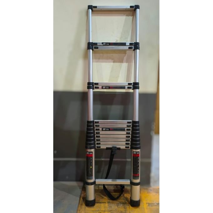 2.6m Heavy-Duty Aluminum Single Telescopic Ladder -Silver
