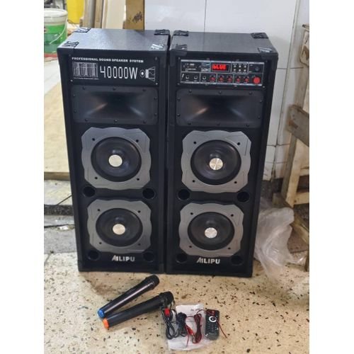 2 Professional Sound Speaker Systems With 2 Wireless Microphones