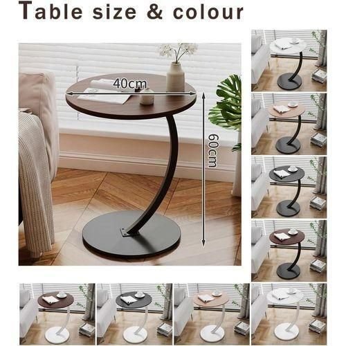 Round Sofa End Table for Living Room, Bedroom & Office