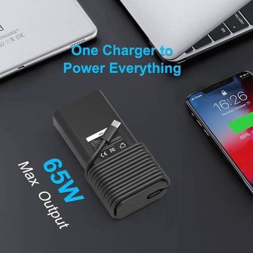 DELL Original USB Type C Charger 65W For Laptop -Black
