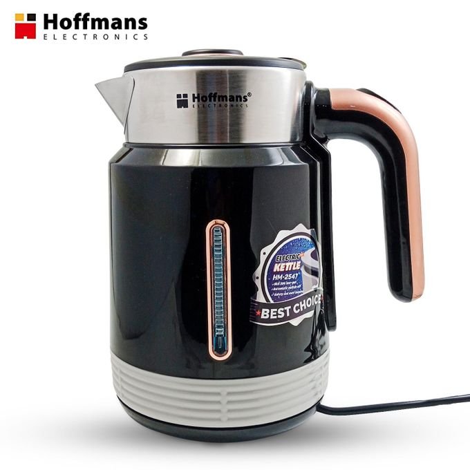 Hoffmans 2.5L Electric Percolator Kettle for Milk, Tea & Cooking -Black